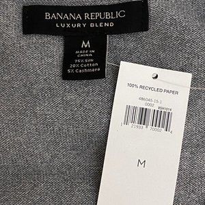 Banana Republic Grey Luxury Blend V Neck Sweater